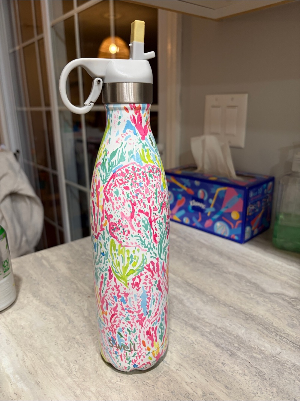 Lilly Pulitzer Colorful Coral Reef Insulated Bottle with Straw Lid